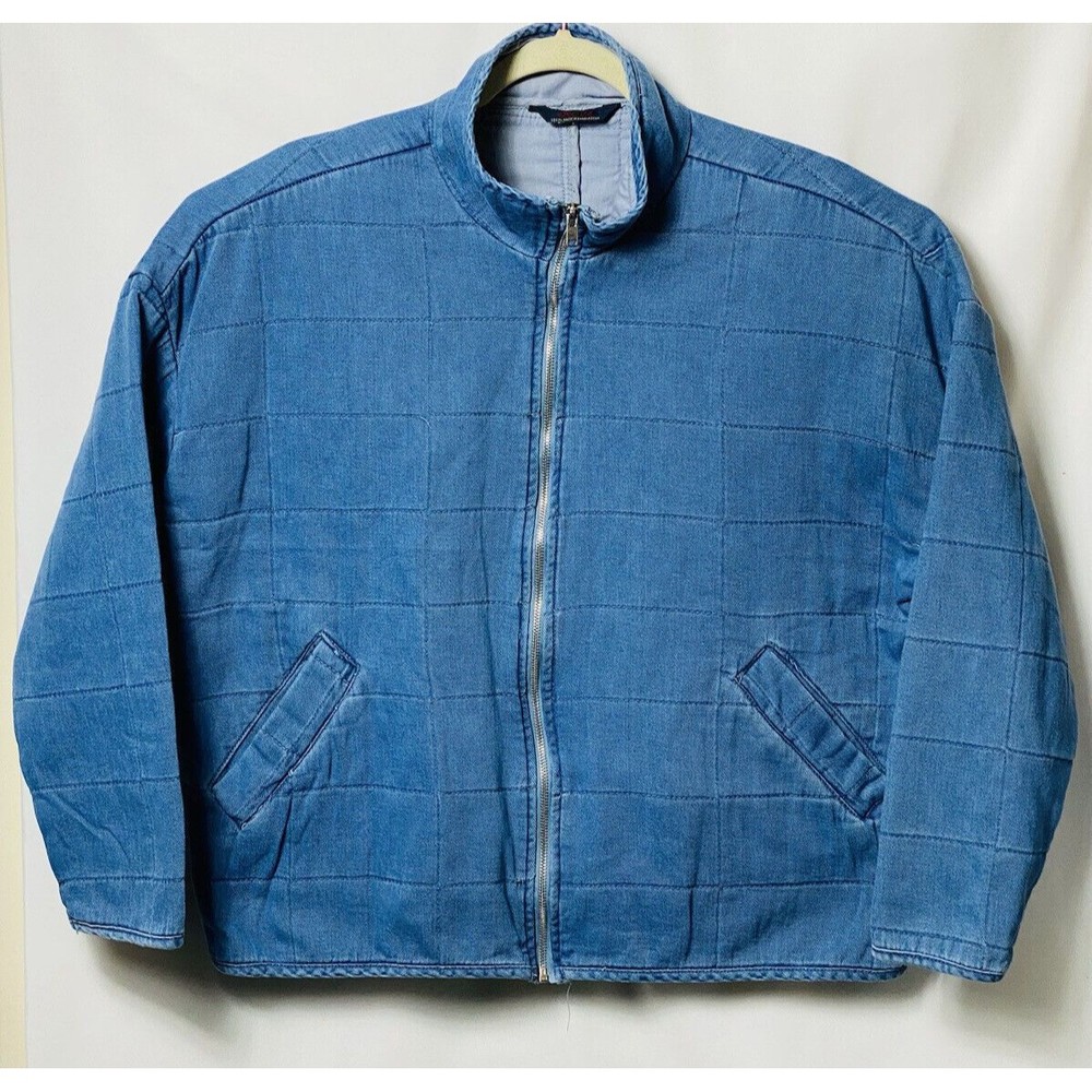 Excuse Denim Quilted Jacket Full Zip Women’s Size XL